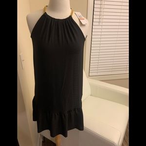 New MK flounce dress with gold chain detail straps